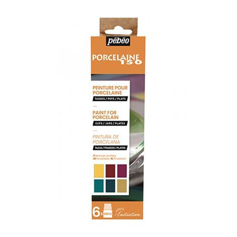 Farby do porcelany Pebeo Porcelaine 150, 6 kolorów x 20ml